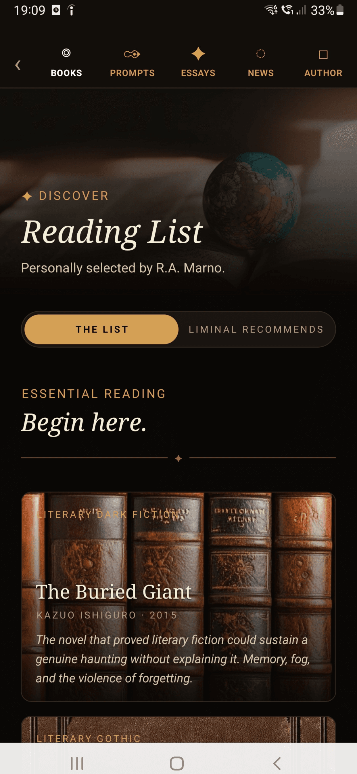 Reading List — personally selected by R.A. Marno