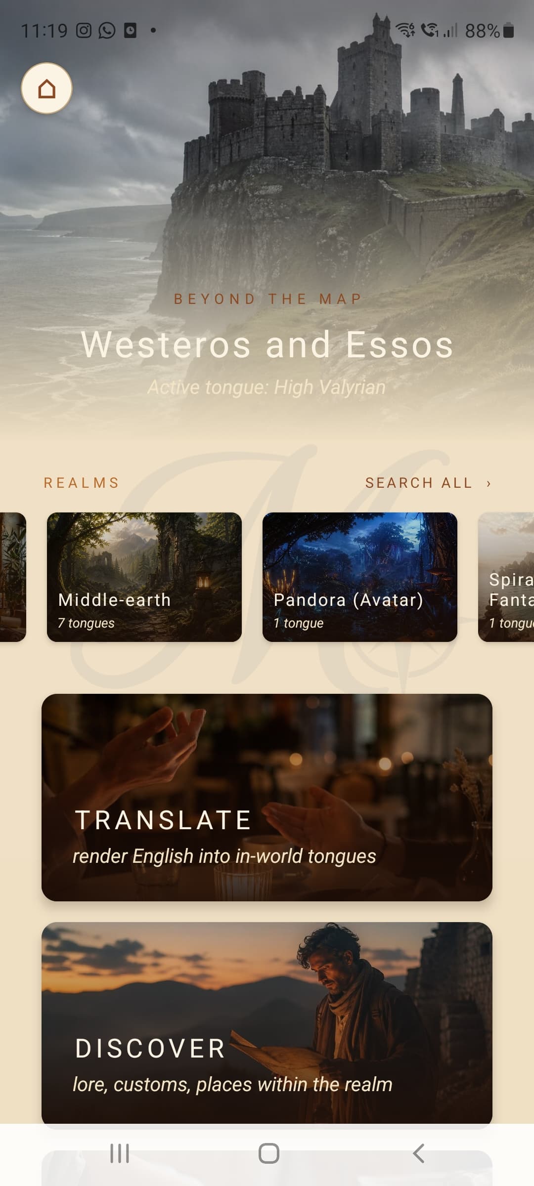 Beyond the Map — Westeros and Essos, High Valyrian